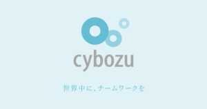 cybozu logo: randome circles in blue against a pale blue background