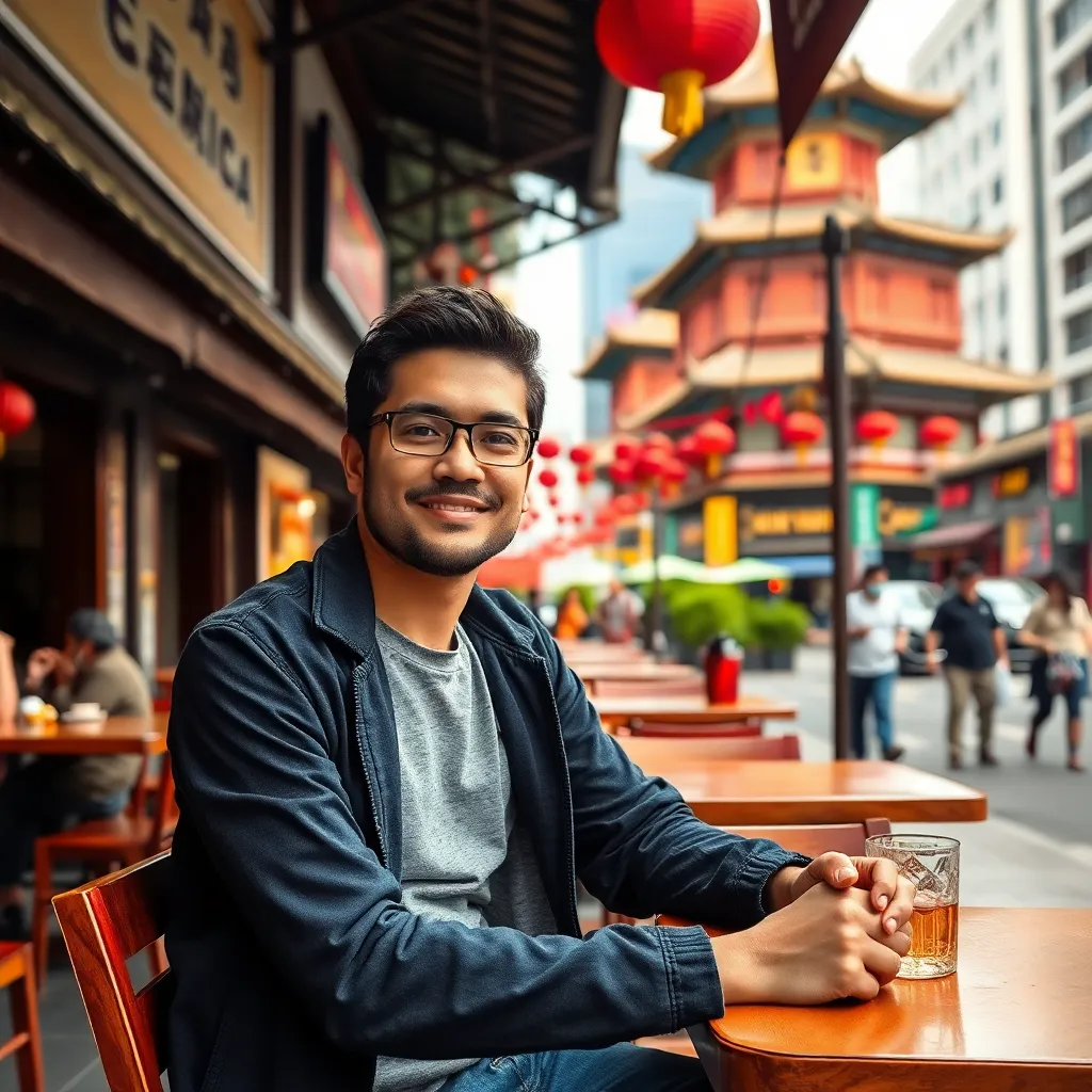 a young digital nomad enjoys his comforts in China.